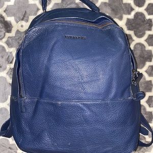 Auth Burberry leather laptop backpack